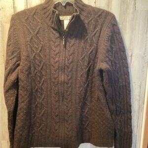 Men's Brown Cable Knit Sweater